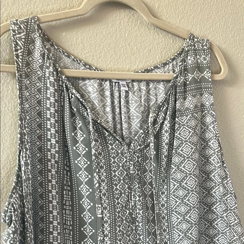 Sonoma green  Patterned Sleeveless boho Top size xxl - Picture 2 of 5